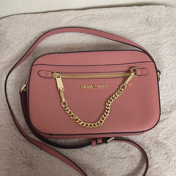 Michael Kors Jet Set Large Saffiano Leather Crossbody Bag - Picture 1 of 16